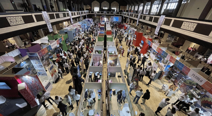 Busy trade show. 